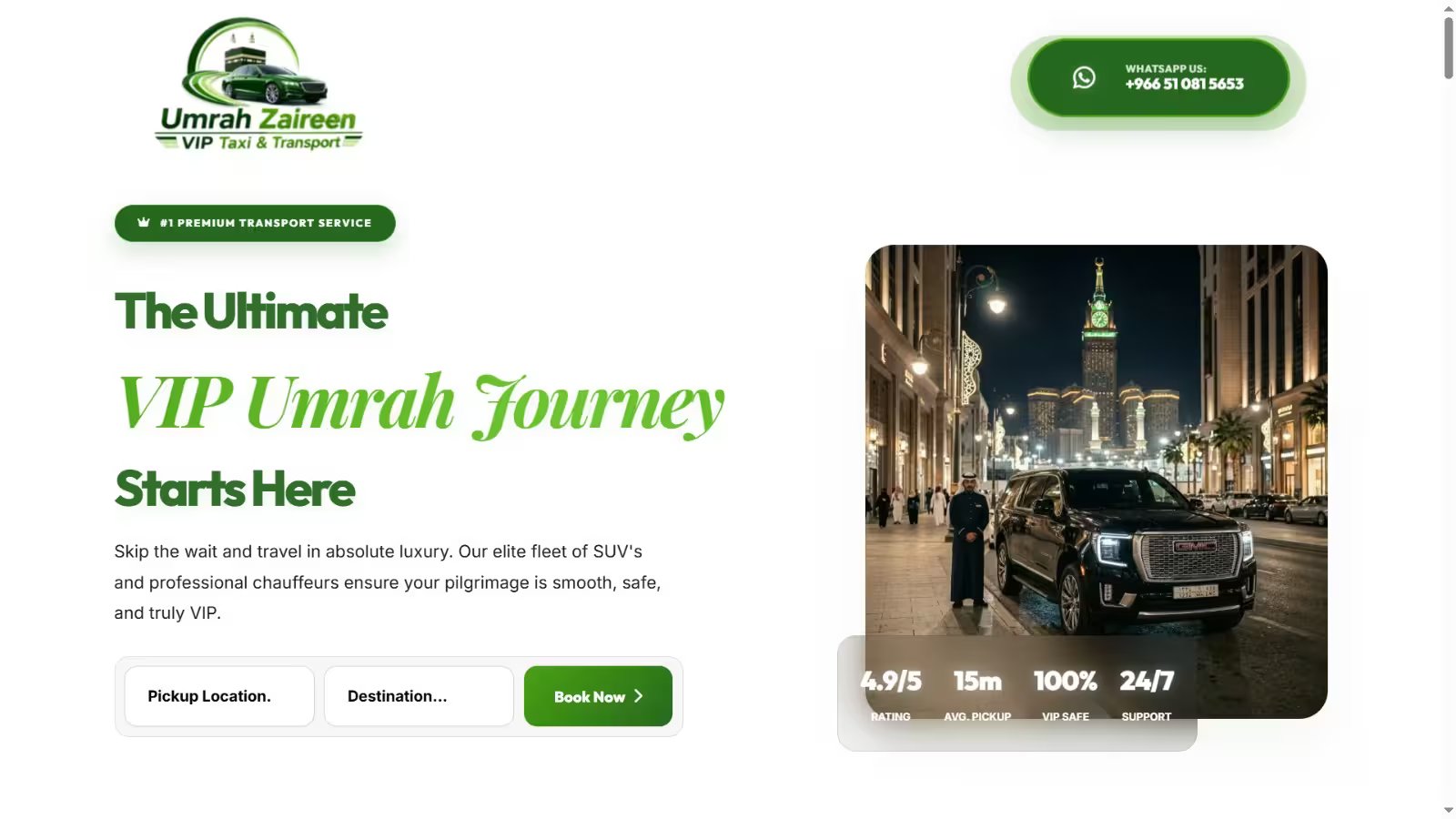Umrah Zaireen VIP Taxi Booking System